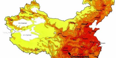 Карта насельніцтва Кітая