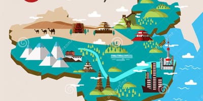 Карта падарожжаў Кітая