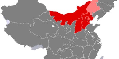 Карта Паўночнага Кітая