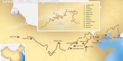 Вялікая Кітайская сцяна карта