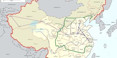 Карта Кітая вялікі канал